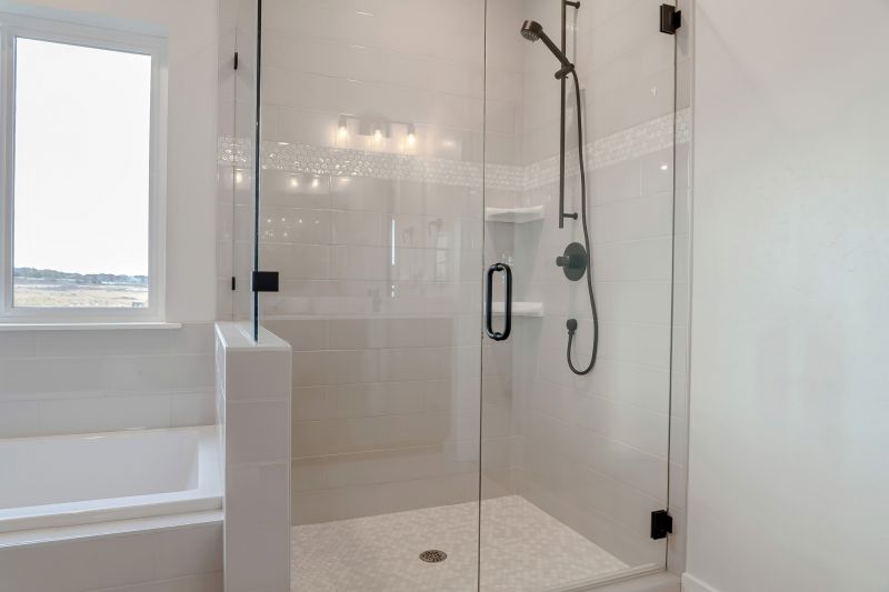 Modern Shower with Matte Black Hardware